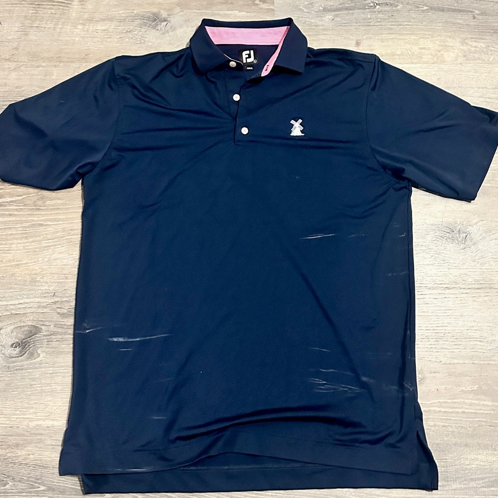 FootJoy Navy Polo with Pink Accents